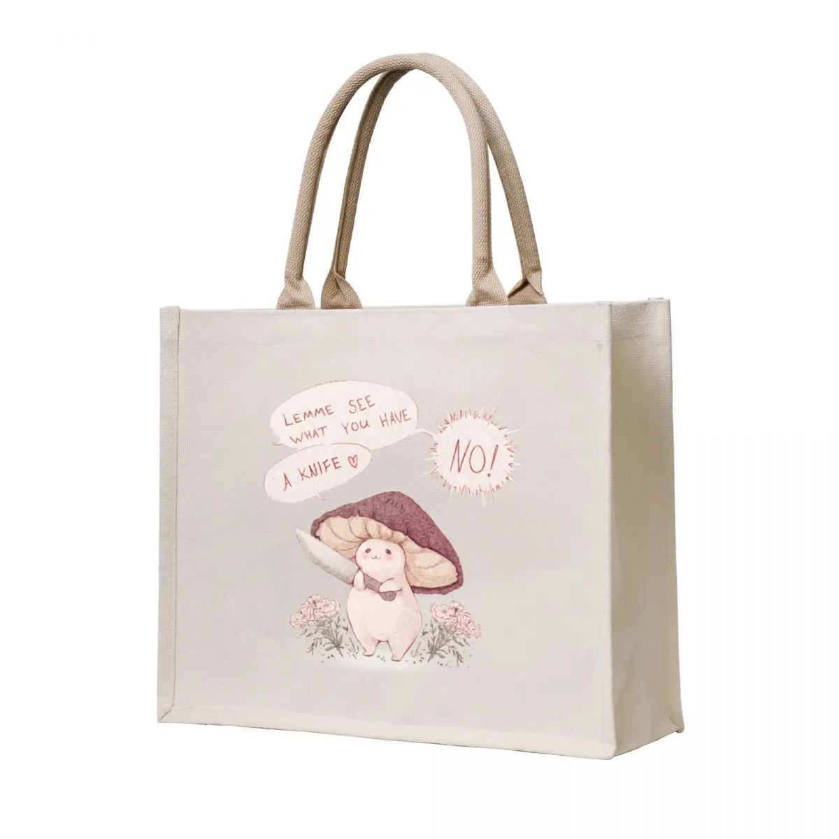 

Let me see what you have little Mushroom - text Tote Bag university shopper bag Canvas Women's beach bags sacs de shopping