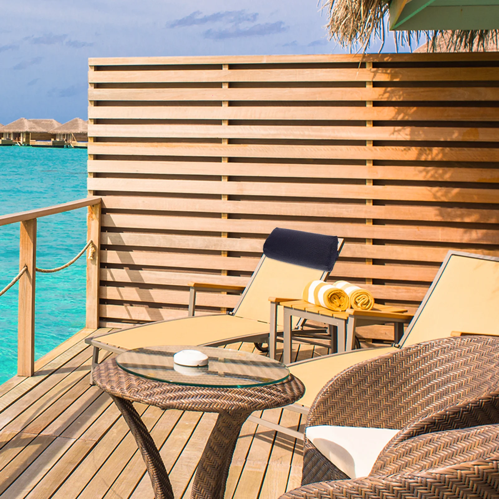 

Foldable Beach Chair Headrest Pillow Premium Flexible Comfortable Neck Cushion for Patio Deck Chair Accessories