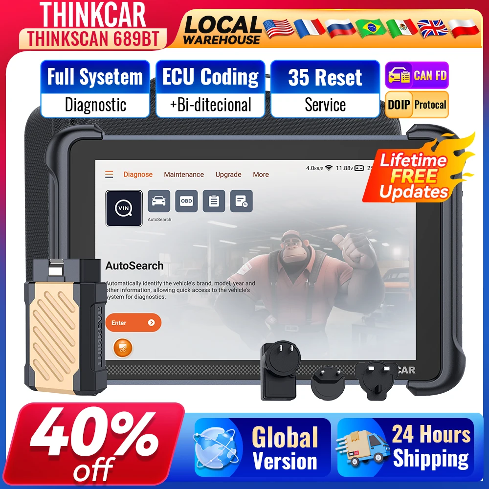 Image of THINKCAR Scanner THINKSCAN 689BT OBD2 Diagnosegerät Unterstützt DOIP CAN FD Lebenslange Kostenlose Updates