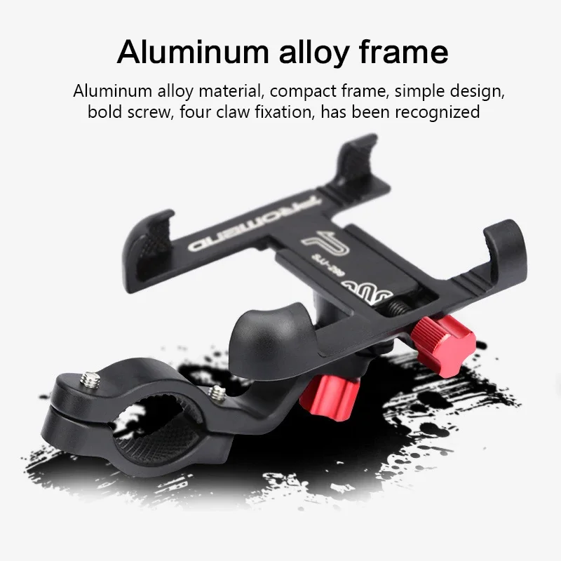 

Universal Bicycle Phone Holder Electric Vehicle Navigation Shockproof Anti-slip Bike Handlebar Holder Stand Aluminum Alloy Frame