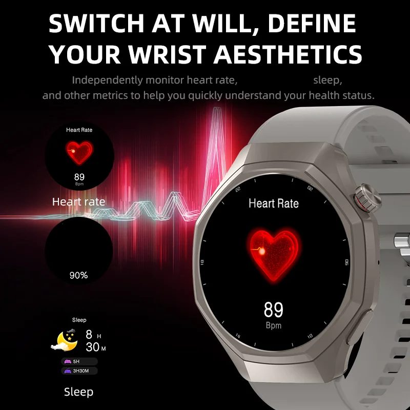 Smart Watch NFC Stress Sleep Monitoring Health Trackr Smartwatch Men Women Short Video Control Sports AI Voice Assistant BT Call