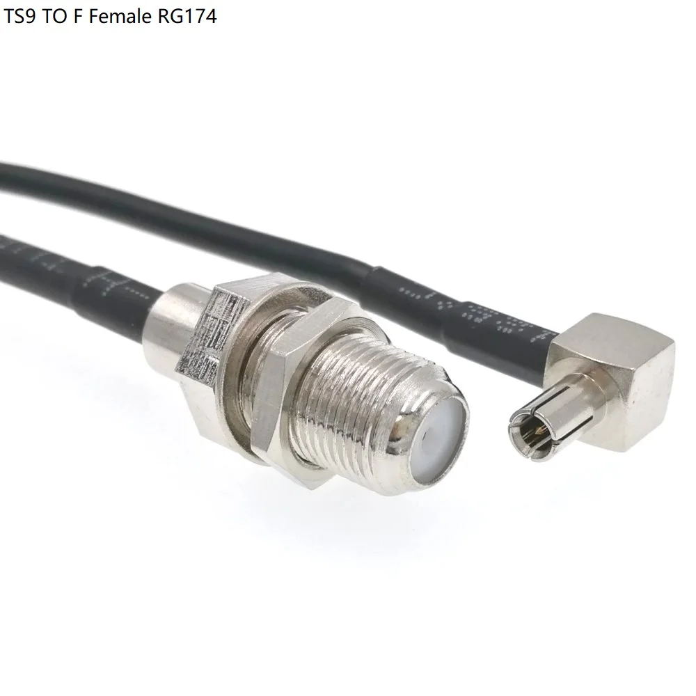 10PCS CRC9/TS9มุมขวา F ประเภทแจ็ค RG316 RG174 Pigtail Cable