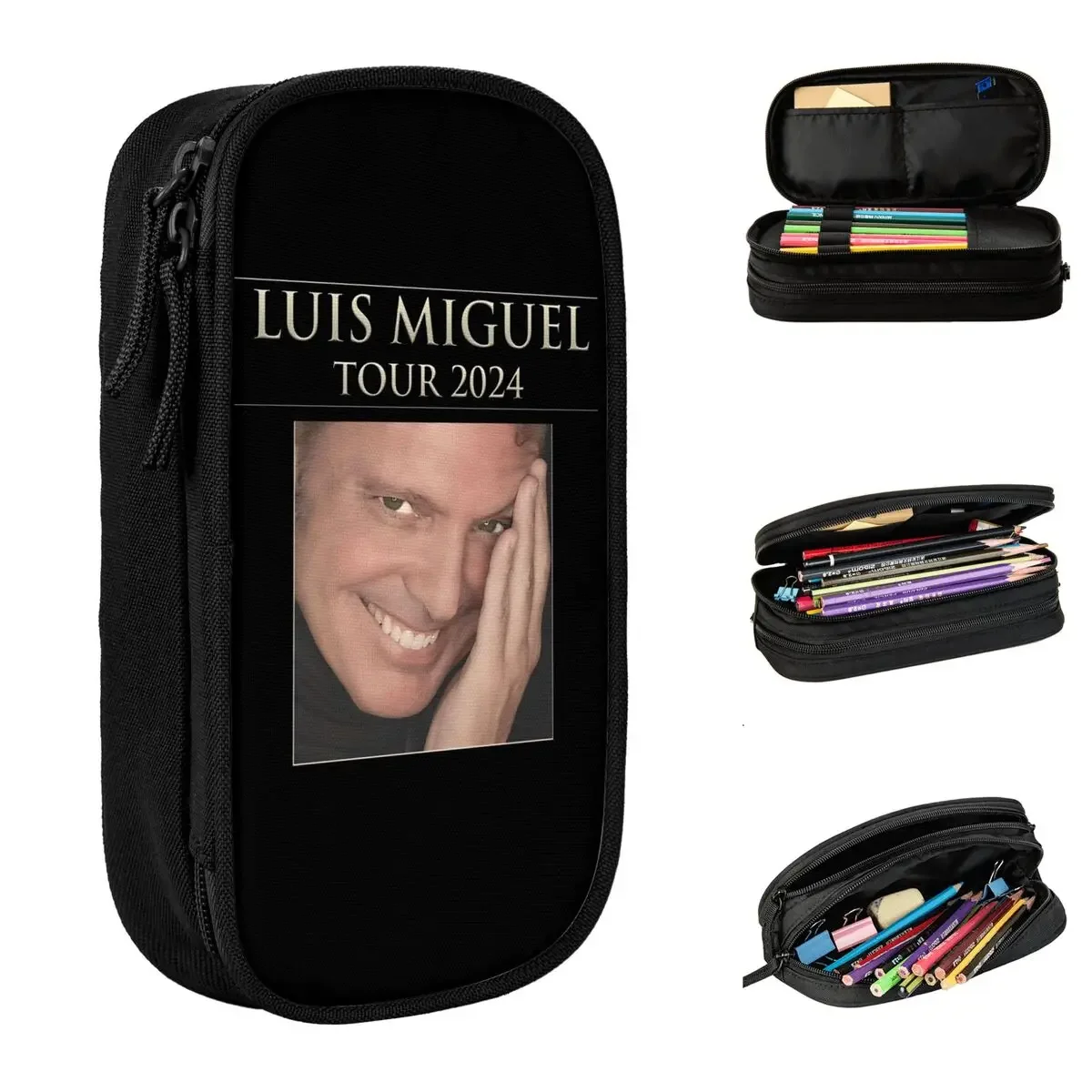 

Luis Miguel 2024 Music Tour Pencil Cases Fun Pen Holder Bags Girl Boy Large Storage Office Gifts Pencilcases