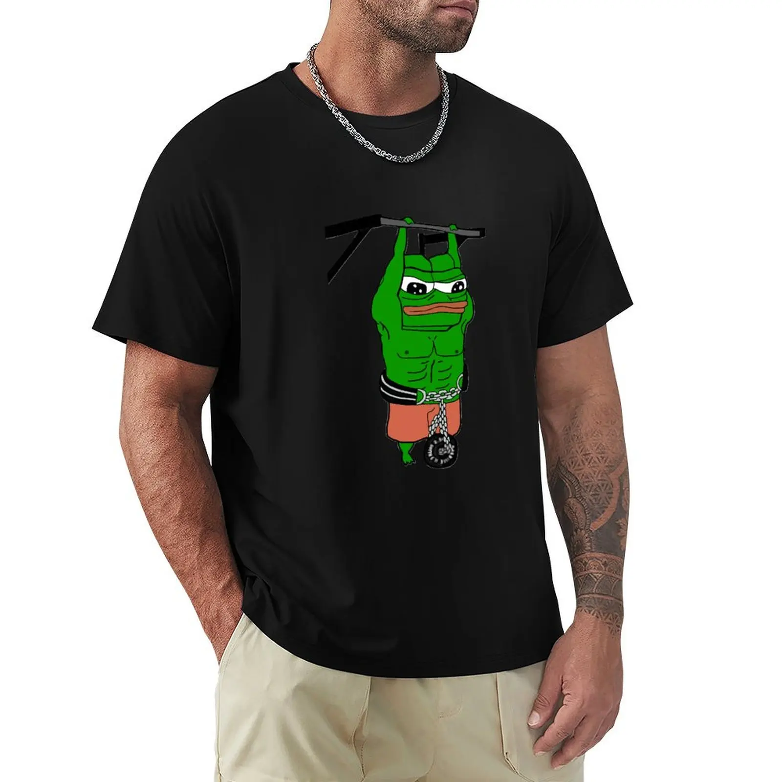 

Rare Swole Pepe Pull up T-Shirt summer shirt vintage graphic tee designer shirts t shirt men 100℅ cotton