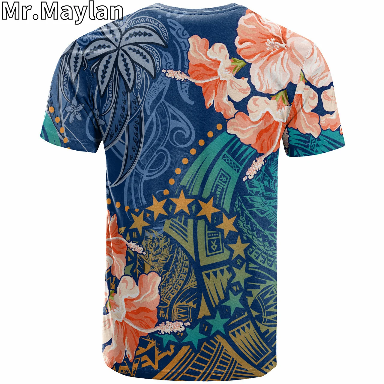 Personalised 3D Cook Island Polynesian Hawaii T-Shirt Polynesian Vibes Flower Tattoo Tshirt Men Women Streetwear Unisex Tee Tops