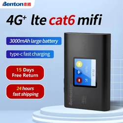 Benton M100 Cat 6 4G+ Wifi Wireless Router 300Mbps Lte Portable Wifi Hotspot 5G Mifi Unlock Type-c Fast Charge 3000 mAh Battery