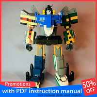 1229Pcs Moc Mech Robot Transformed Into Train Combinations Model Building Blocks DIY Tech Custom Puzzle Christmas Gifts Children