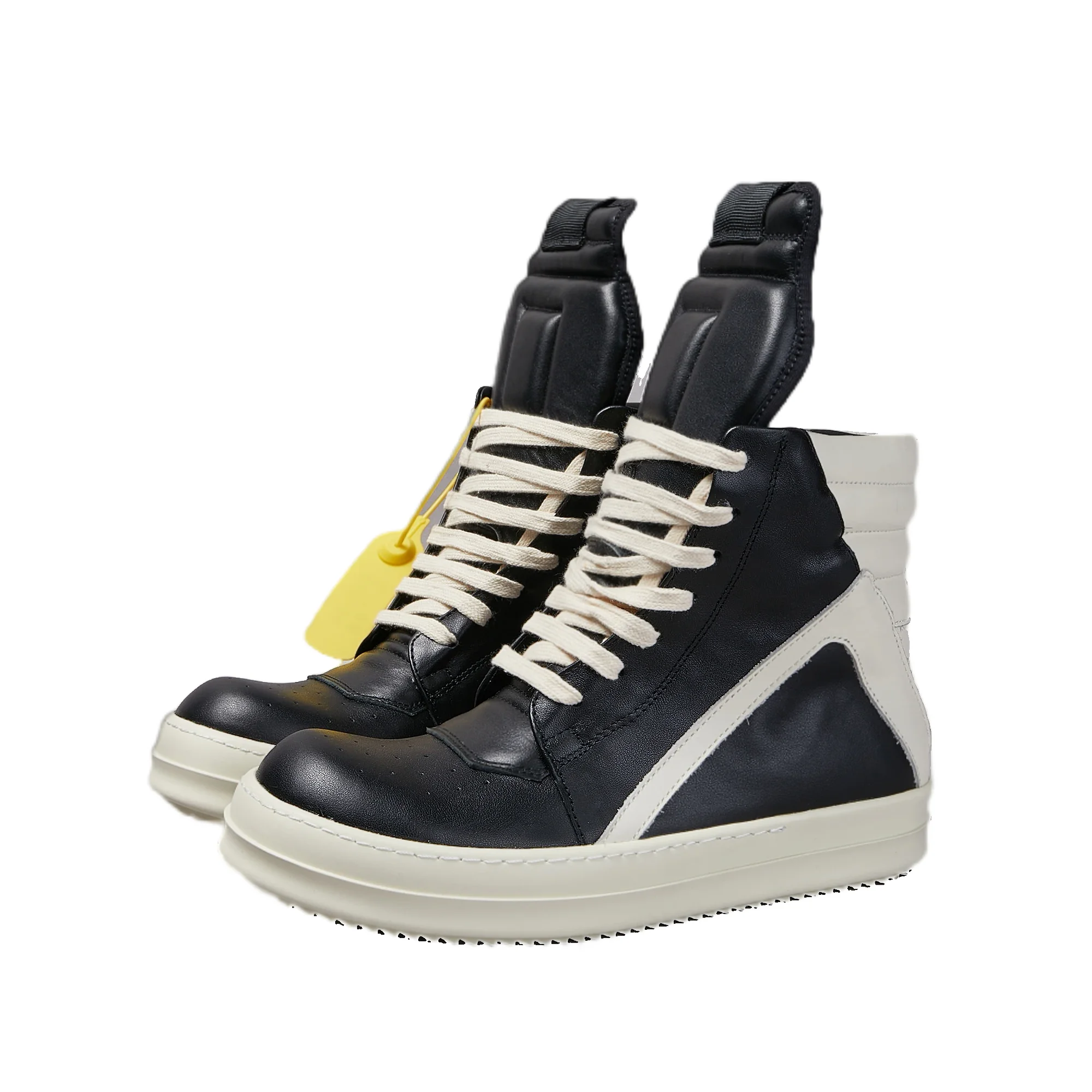 

Ricks Fashion Luxury High Top Black Leather Shoe Quality Party Men Shoes Women Sneaker Outdoor Casual Owens Design Ankle Boots