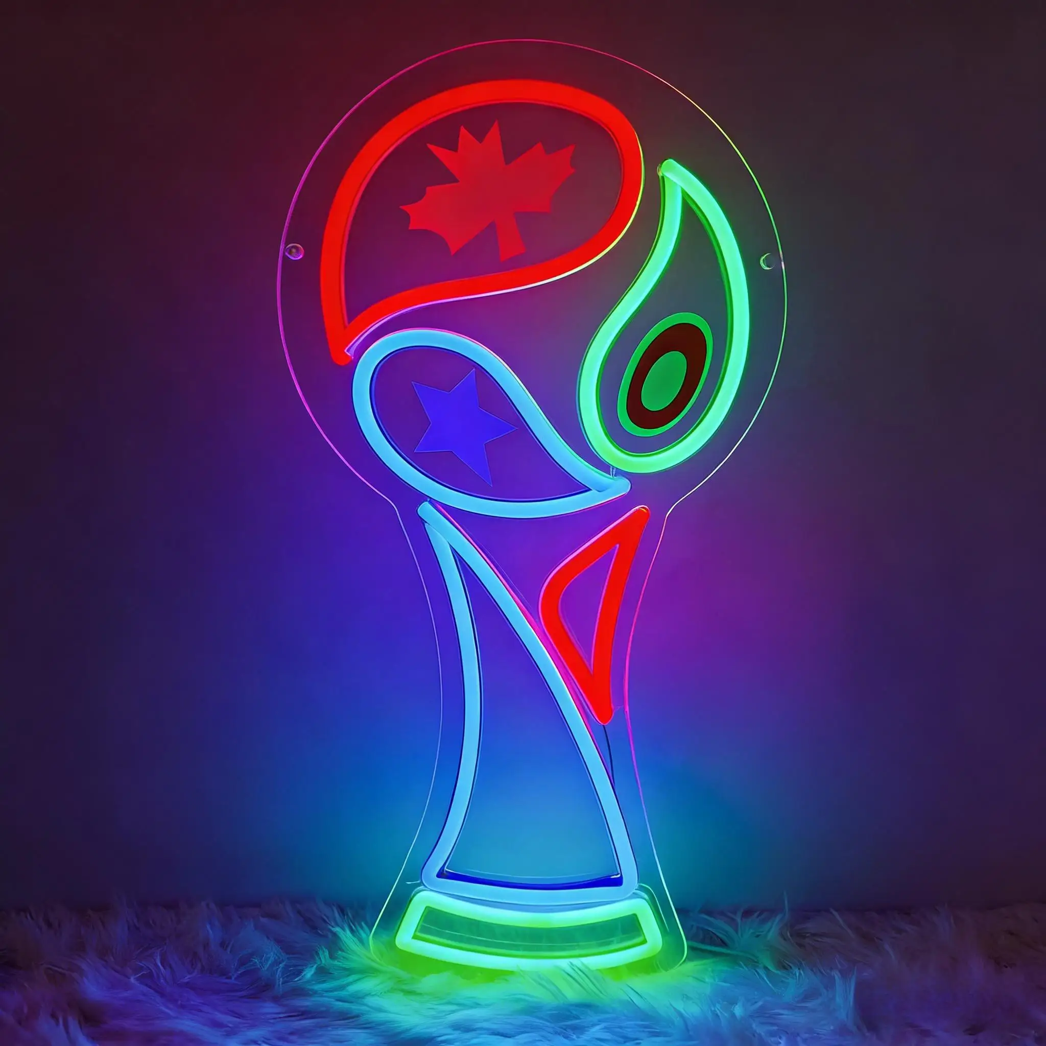 

Неоновая вывеска в форме Кубка мира 2026: светодиодная лампа для декора стен в игровой комнате, баре, клубе, спальне, подарки для фанатов