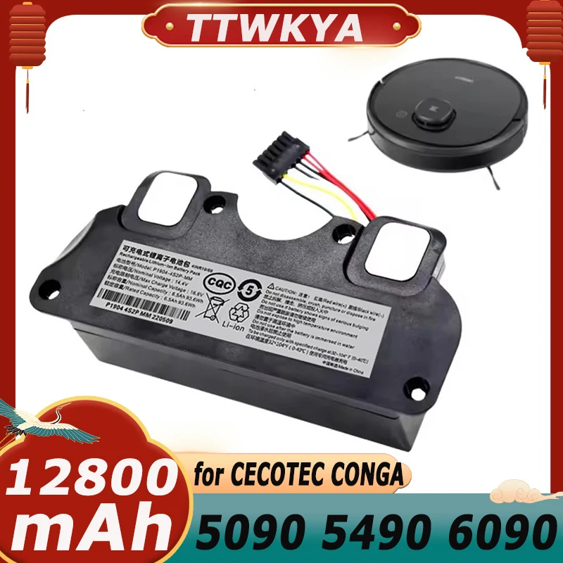 New 14.8V 5200mAh Replacement Battery For CECOTEC CONGA 5090 5490 6090 7090 Robot Vacuum Cleaner Accessories Spare Parts Tool