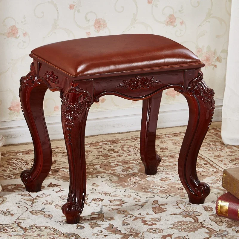 

European Dressing Table Stool Adult American Makeup Chair Chinese Square Stool Bedroom Round Stools Space Saving Furniture