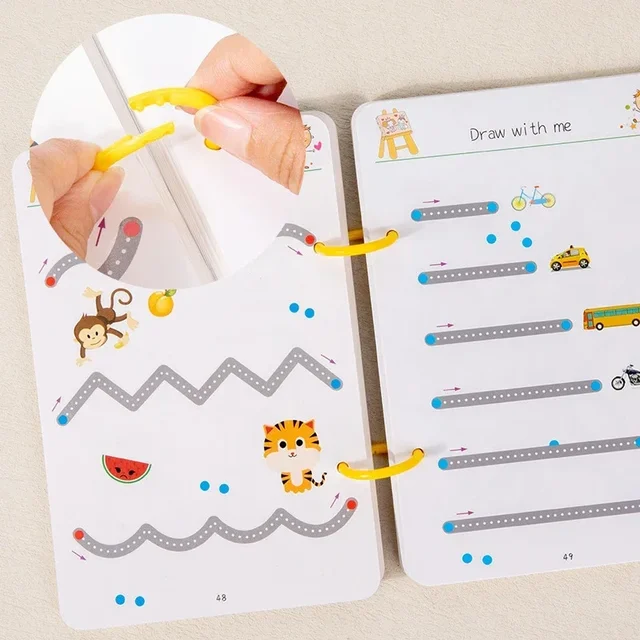 Reusable Magic Tracing Workbook with Pen & Eraser - Tracing Book for, Drawing Practice, Writing Skills & Hand-Eye Coordination 4 Reusable Magic Tracing Workbook with Pen & Eraser - Tracing Book for, Drawing Practice, Writing Skills & Hand-Eye Coordination 4