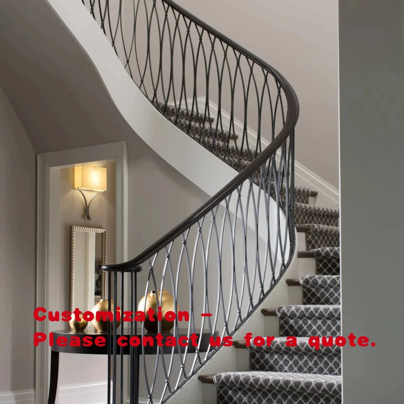 

custom.Modern Design & Home Use Curved Shape Steel Bar Wooden Marble Design Iron Stair From Stairs Factory