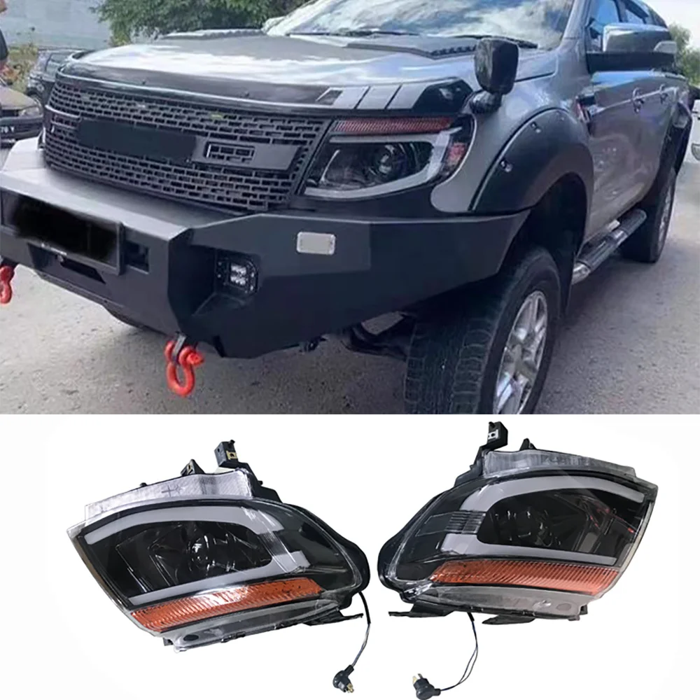 

1 Pair LED DRL Headlights For Ford Ranger T6 2012-2014 Car Accessories Car Lighting System Headlights Modified Head Lamp