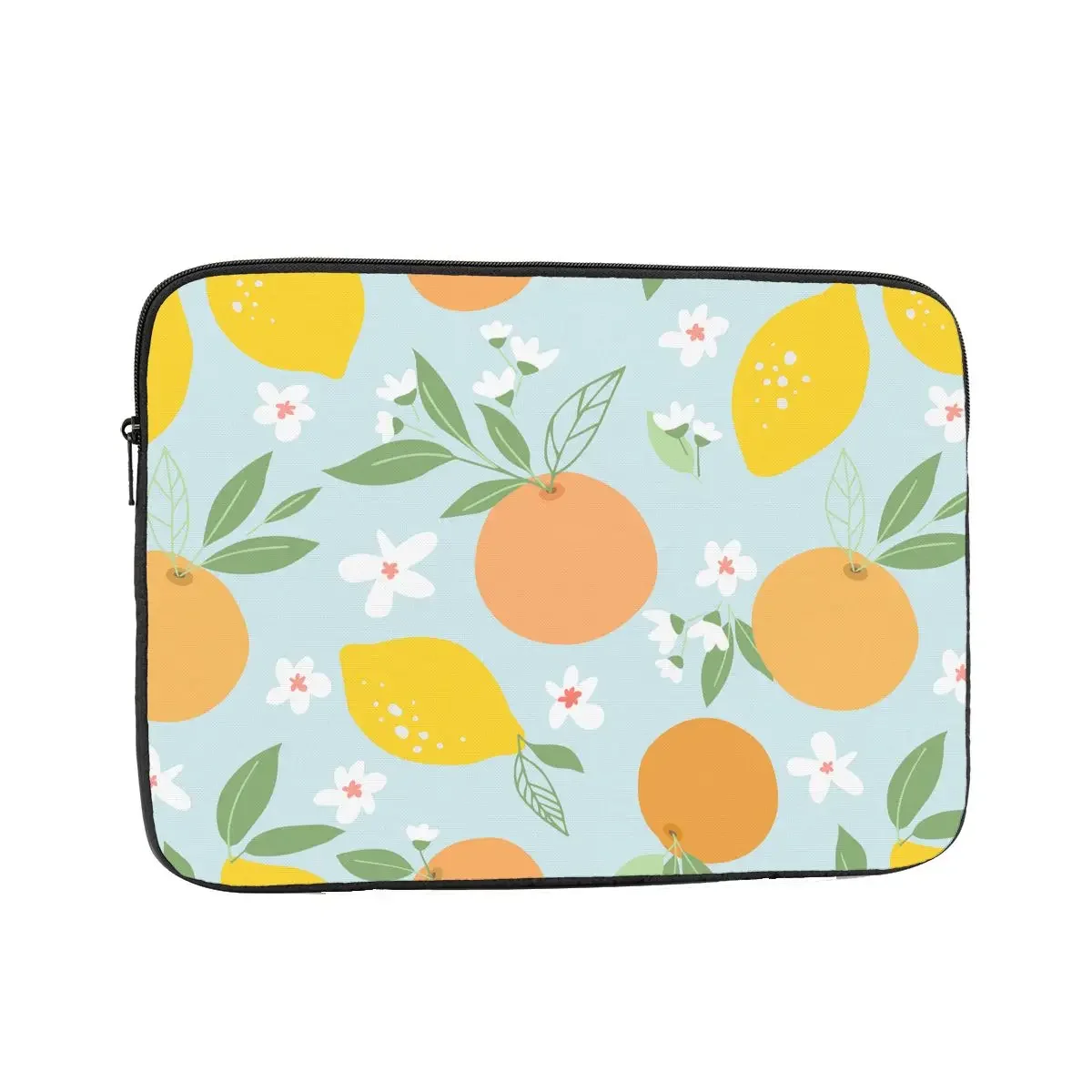 Orange Flower Floral Lemon Laptop Bag Case 12 13 15 17 Inch Notebook Sleeve Case Fruit Shockproof Case Bag