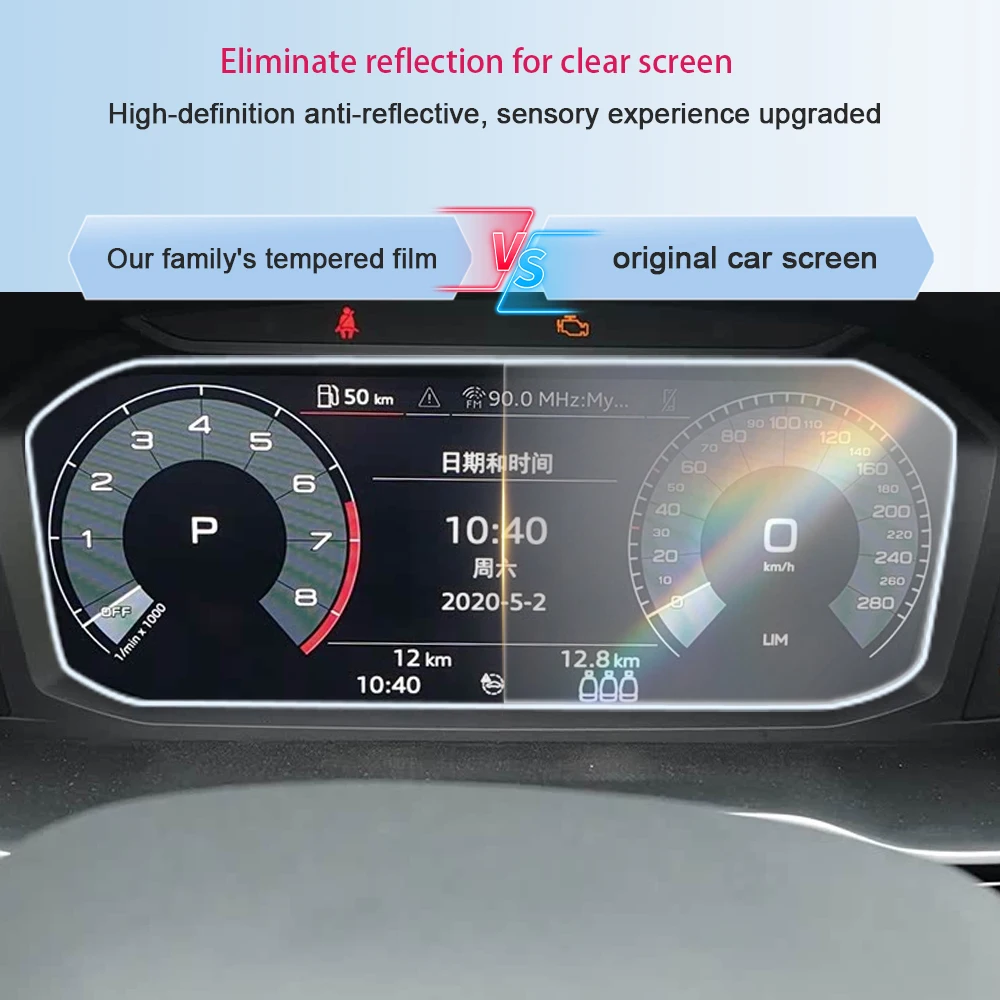 Für Audi Q3 F3 2019-2025 Mittelkonsole GPS LCD-Bildschirm Schutzfolie Gehärtetes Glas Anti-Fingerabdruck Kratzfest – Detail 1