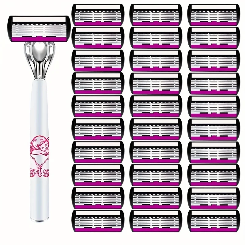 Razor for Women 6-Layer Blade Leg Hair Underarm Shaving Knife 6-Layer Blades Razor Cross-Border Spot Manual Razor Leg Shaver