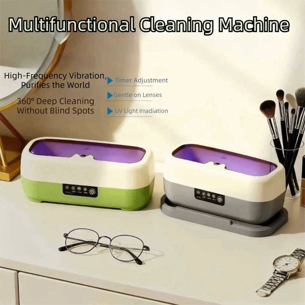 High Frequency Automatic Ultrasonic Cleaner Multifunctional 3 Modes Eyeglass Cleaning Device Low Noise High Capacity