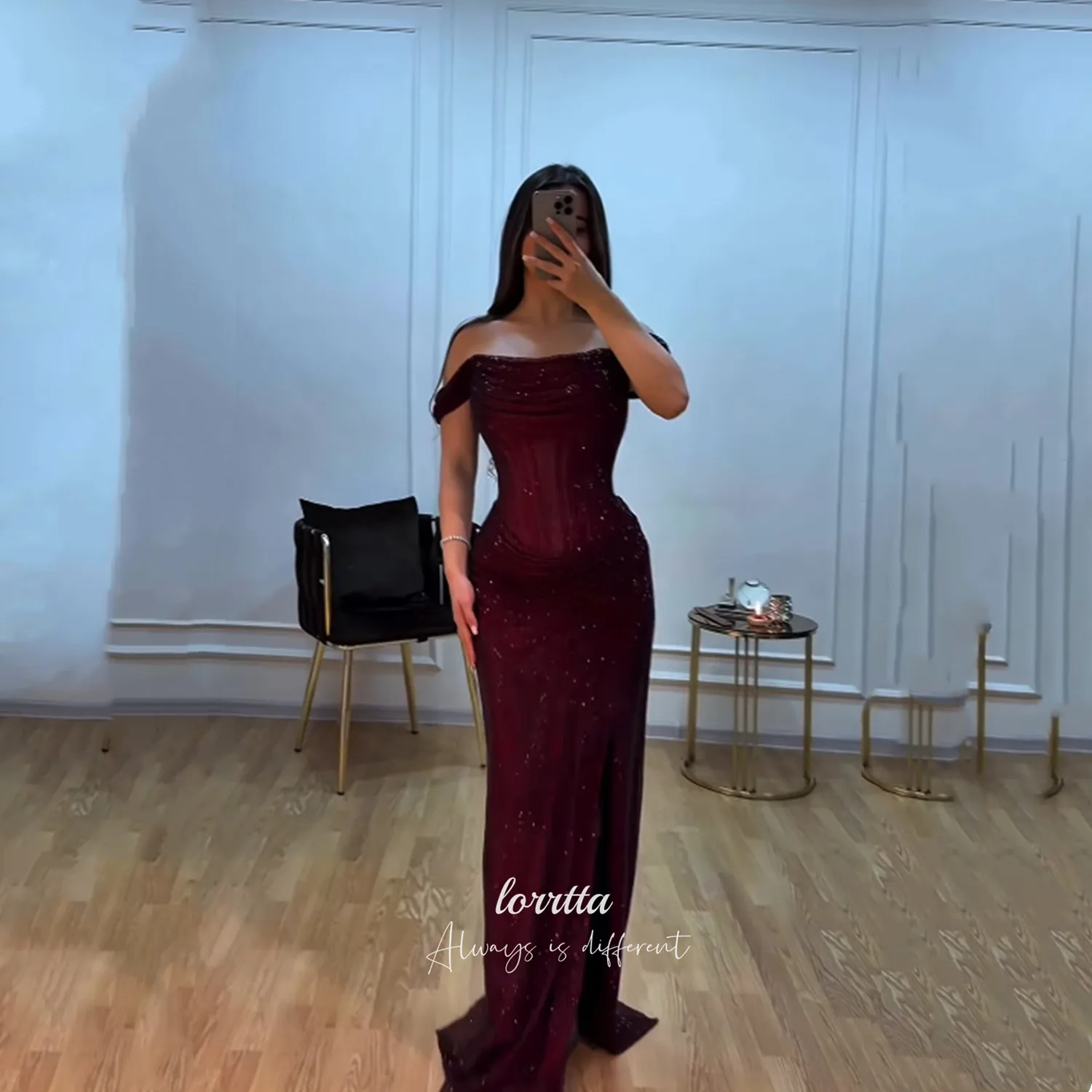 

Lorrtta فساتين سهرة Evening Dresses for Special Occasions Mermaid Customized Women's Evening Dress Vestidos De Festa Deep Red