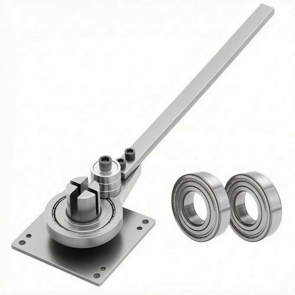 Manual Bending Machine Compact Bench Top Metal Bender for Flat Bar and Wire Material with Prolonged Handlebar Arm and