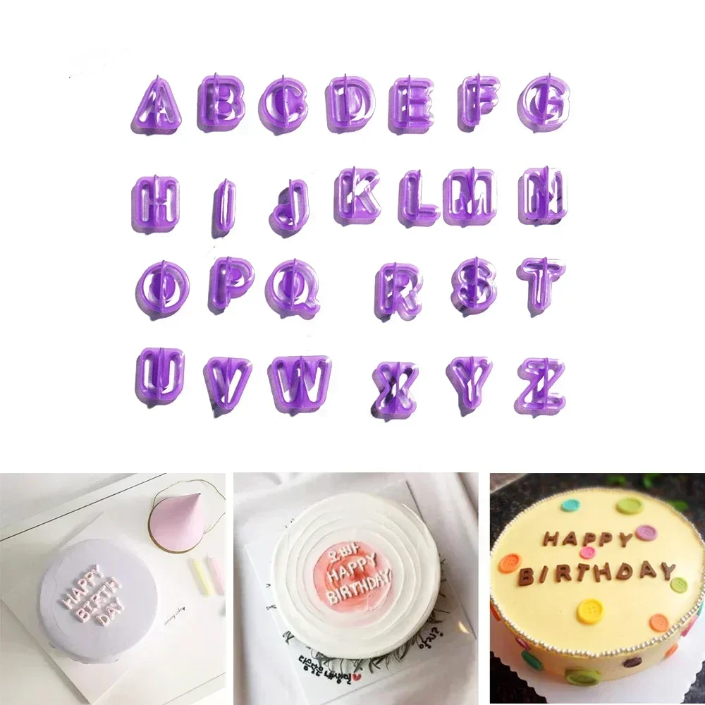 Alphabet Cake Molds Figure Plastic Letter Fondant Mold Icing Cookie Cutter Number Cake Mould Baking Decorating Tools 40pcs/set