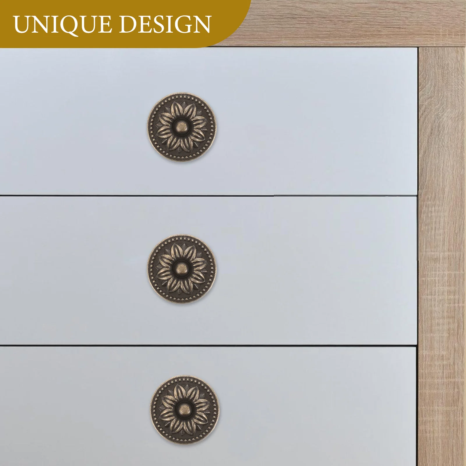

4 Pcs European Style Handle Door Knob Drawer Cabinet Knobs Furniture Pull Pulls