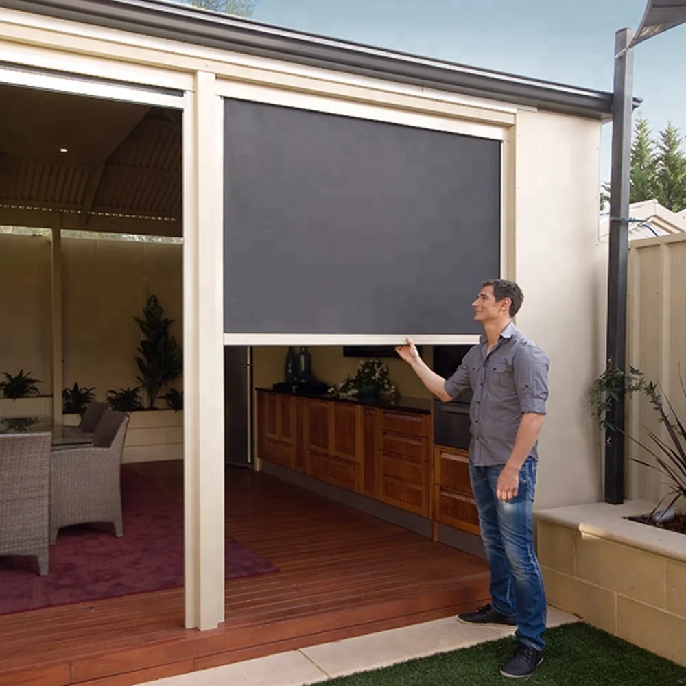 

Motorized Zipper Track Outdoor Screen Roller Blinds