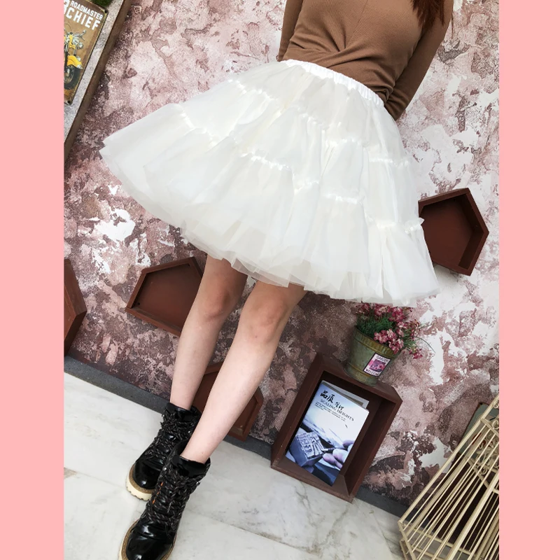 MisShow Vintage Short Tulle Wedding Petticoat Underskirt Women Adult Crinoline Tutu Skirt Half Slips Bridal Accessory image 2