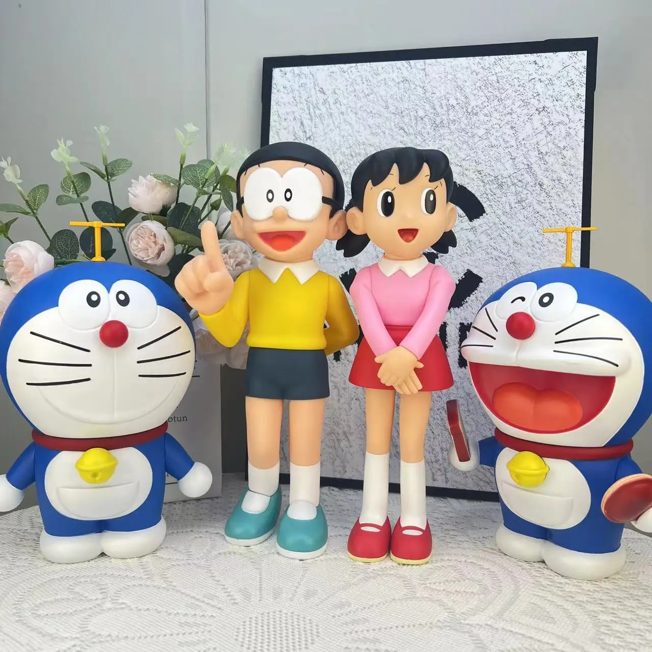 23-28cm Anime Doraemon Nobi Nobita Honekawa Suneo Shizuka Minamoto modelo figura divertida periferia adorno de escritorio decoración muñeca