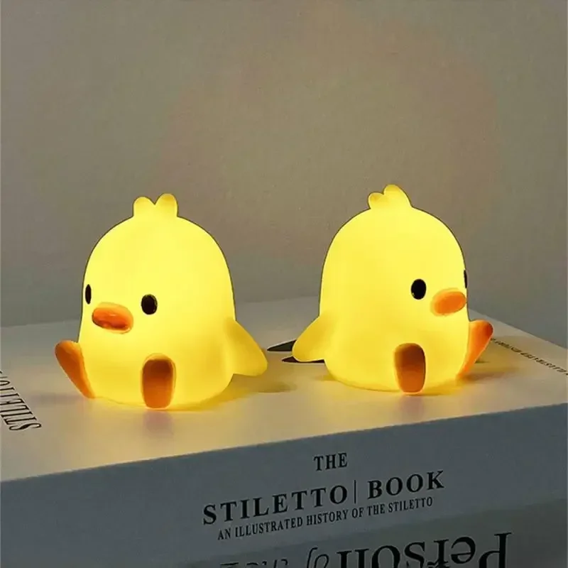 1-3pcs Yellow Duck Night Light Cartoon Creative Children\'s Gift Small Desk Lamp Soft Light Bedroom Atmosphere Bedlight