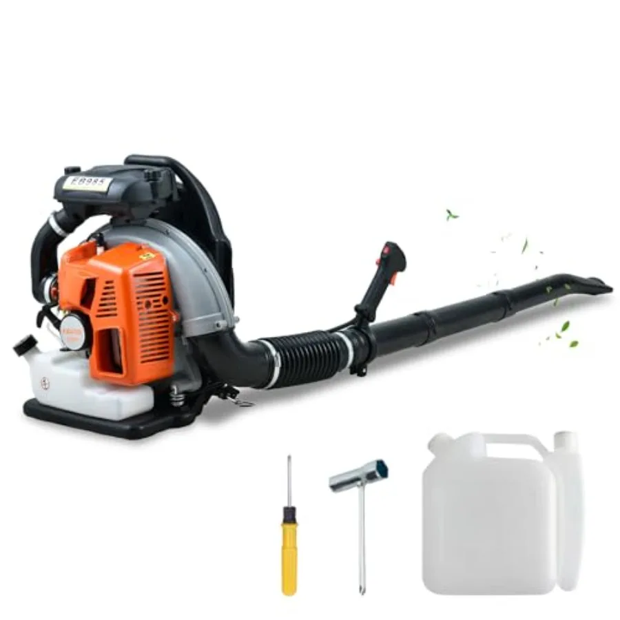 Ventilador de folhas movido a gás com mochila 65CC com 884 CFM e 3,8 HP para limpeza externa de quintal e remoção de neve com 2 ciclos