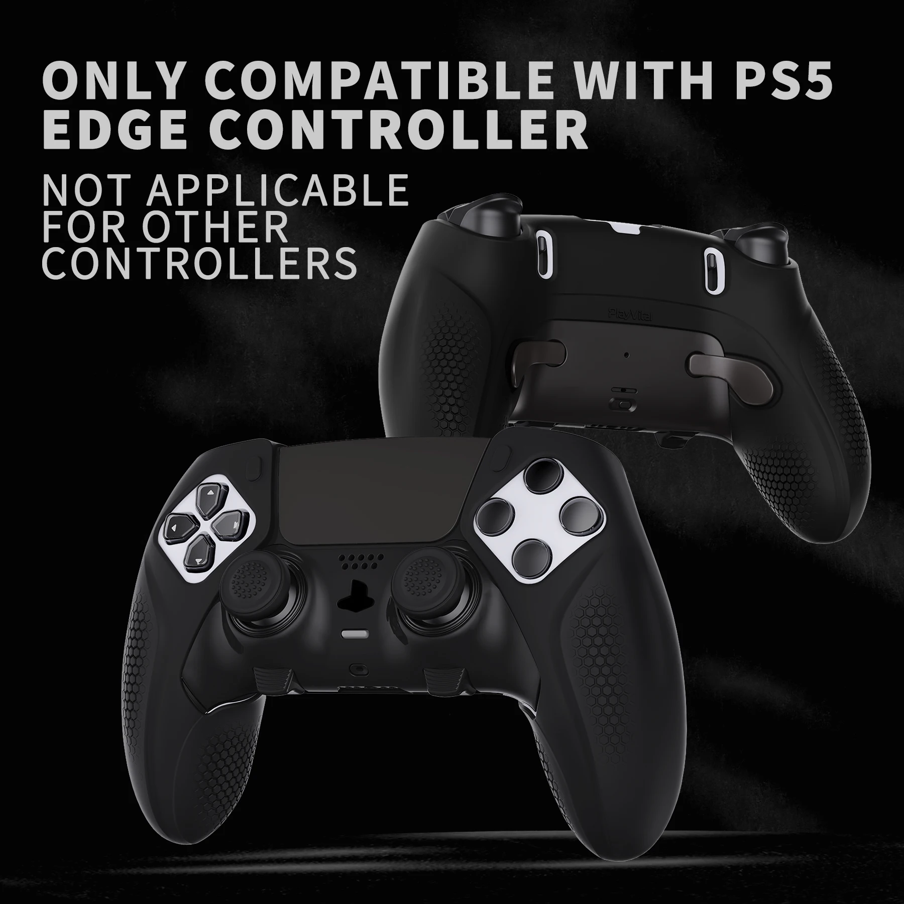 Playvital rutsch feste, halb überzogene Silikon hülle für die ps5 Edge Controller Soft Protector - Ninja Edition-Serie