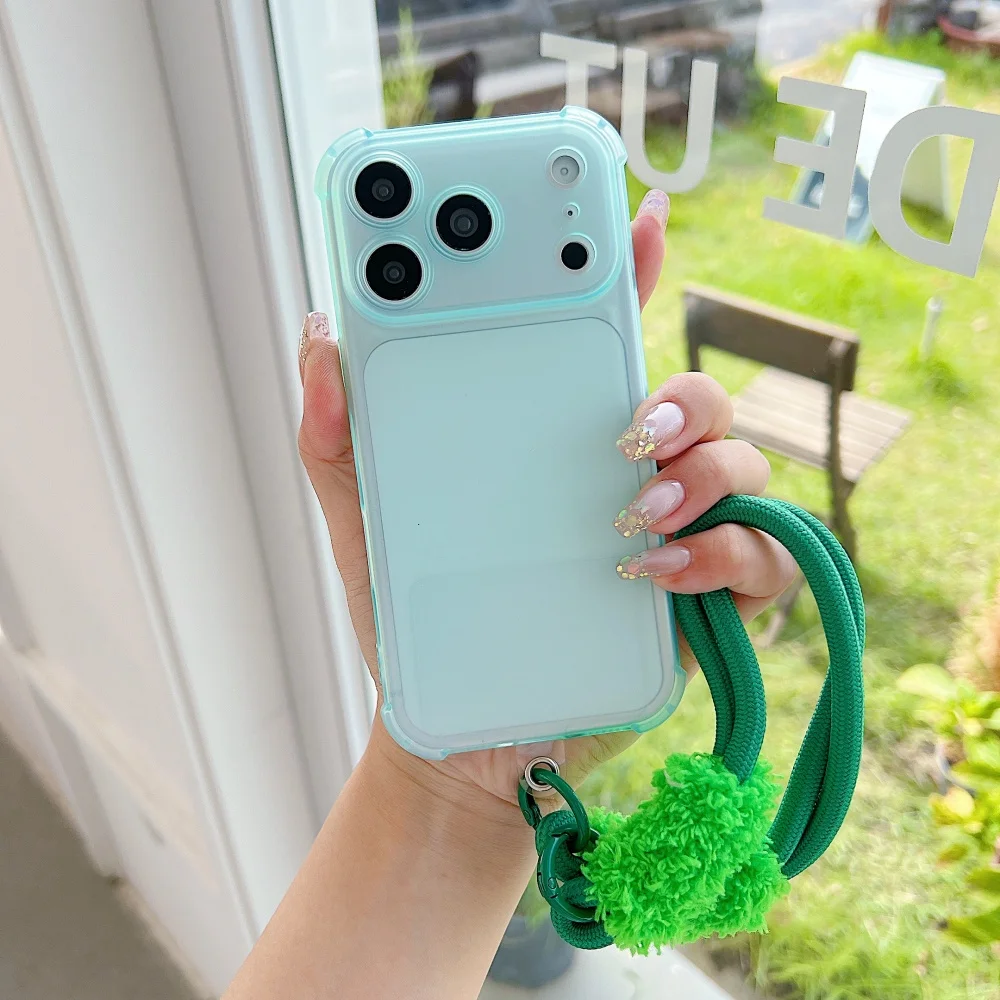 Telefon Fall Für Xiaomi 17 Pro Max 15T 15T Pro 14T 14T 13T Pro 12T 12S 12X 13 14 Transparent Anti Fall Shell Mit Plüsch Hand Seil