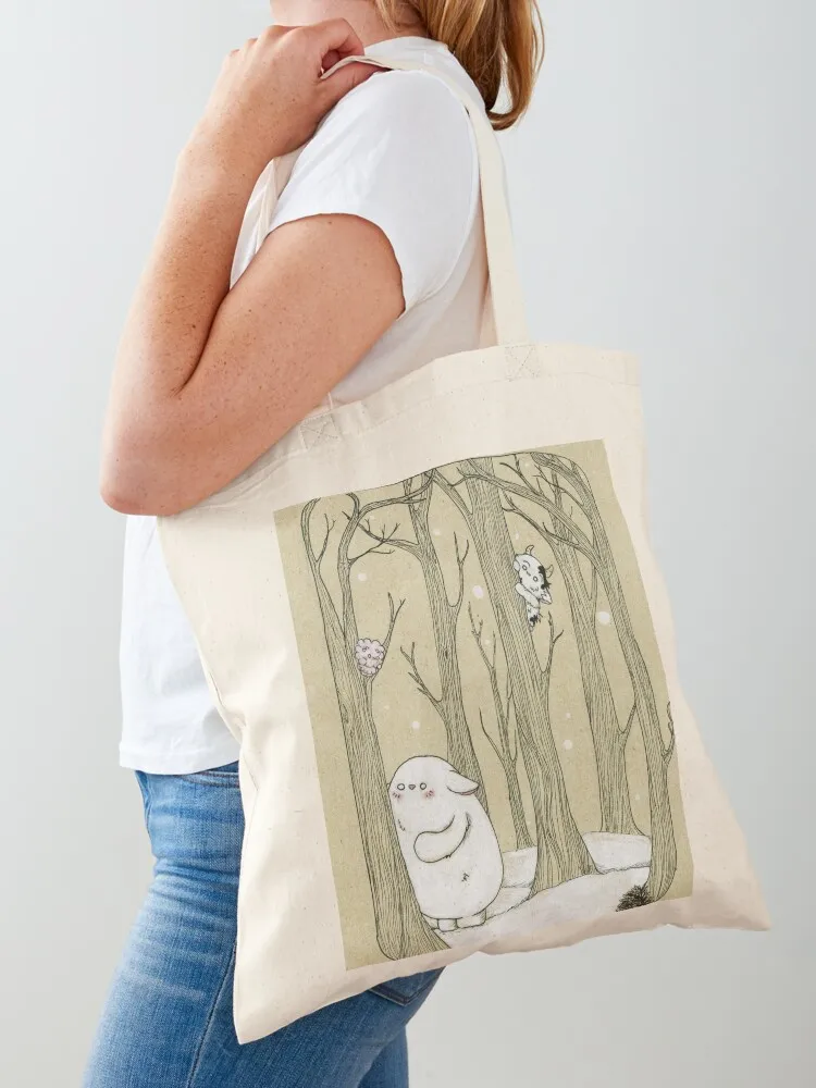 

Snowy Hide and seek Tote Bag Woman shopper bag Canvas reusable shopping bag shopper bags for women