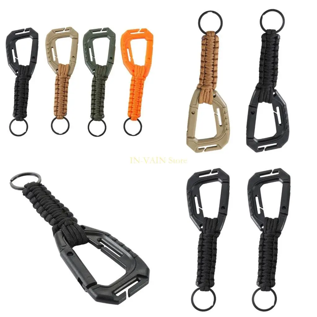 

M5TC 2 Pcs Paracord Keychain with Carabiner Rings Hook Braided Cord Rope Chains