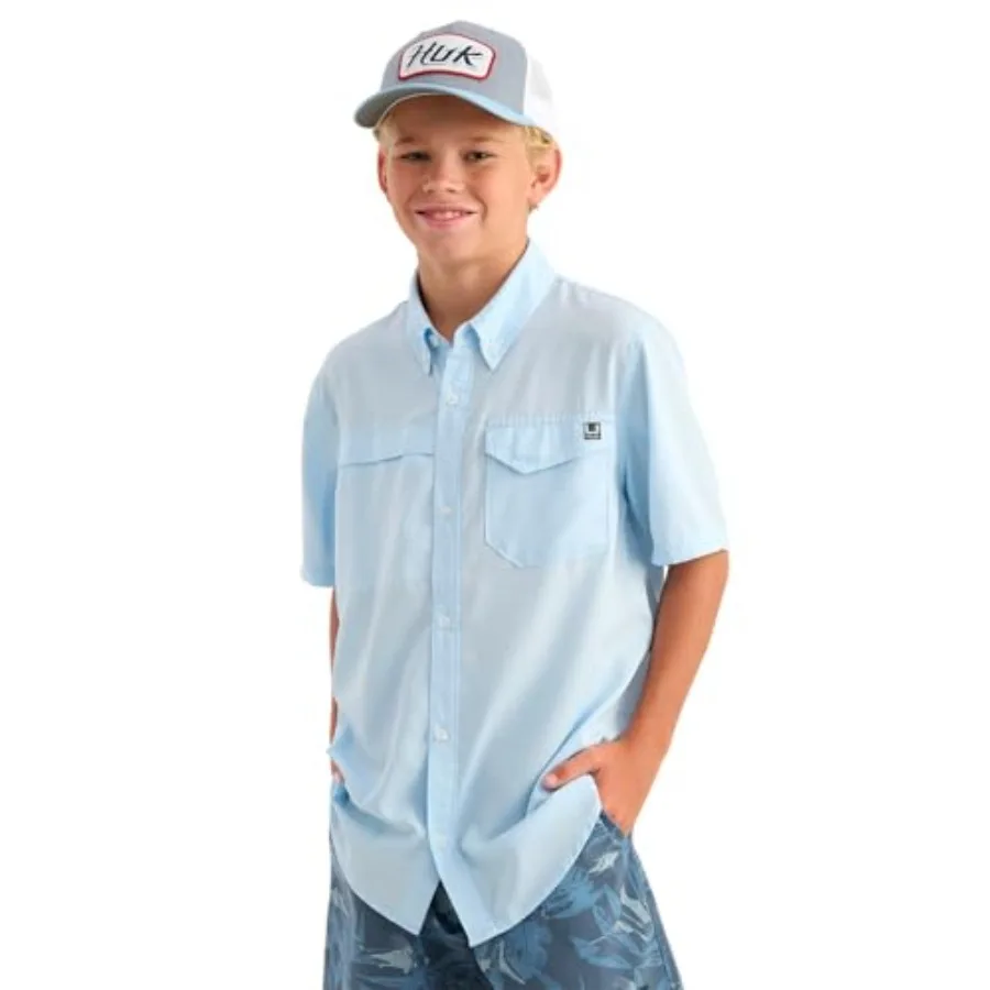 

Unisex-Child Tide Point Short Sleeve Shirt Fishing Button Down for