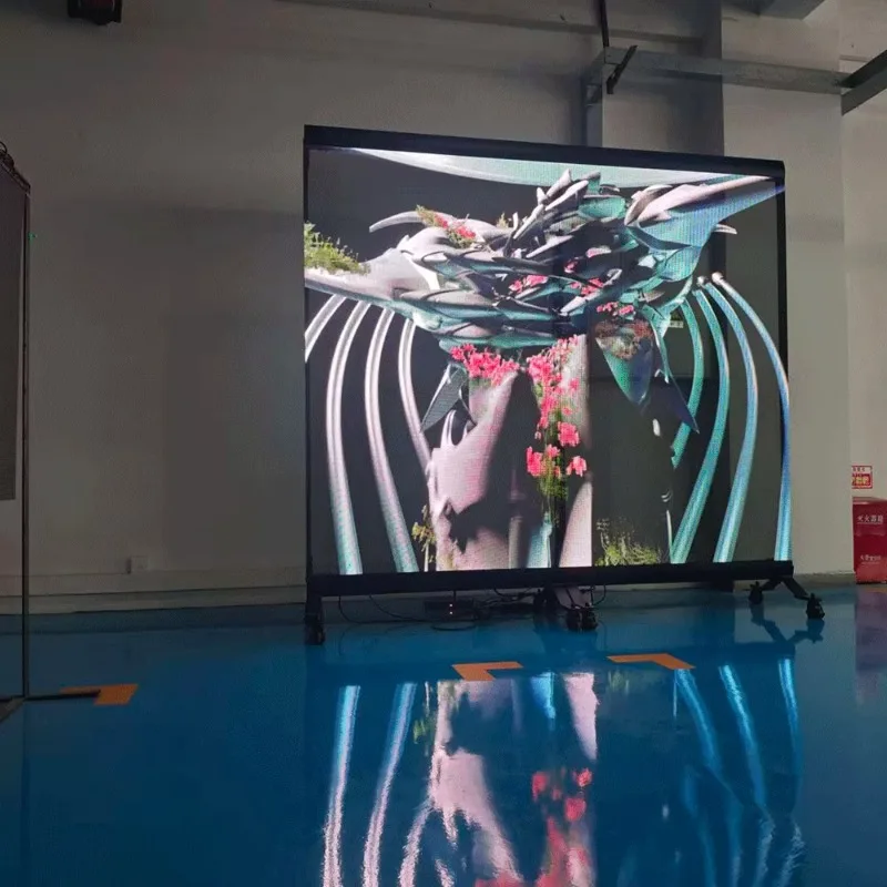 Clear P3.91/P6.25 LED Film Display 7680Hz Invisible Digital Screen Commercial Showcase Lightweight Glass Mounted Advertising