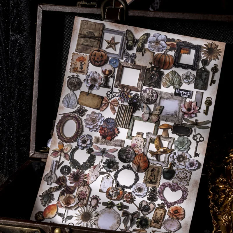 

100 шт./200 шт., школьные принадлежности из твердой бумаги, ретро, старая вещь, канцелярские принадлежности, большие порции, детские декоративные наклейки, старая вещь, открытка