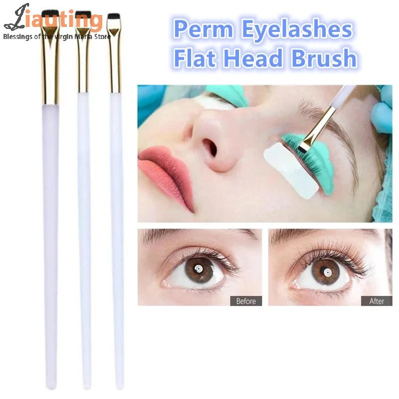 1 Uds. Cepillo plano con mango degradado, herramienta para levantar pestañas permanentes, varilla para permanente, aplicador de pestañas, herramientas y accesorios de maquillaje