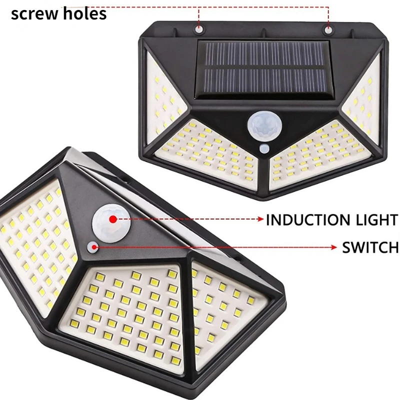 Lampu Dinding tenaga surya LED, lampu dinding tenaga surya bercahaya semua sisi, lampu luar ruangan tangga tahan air