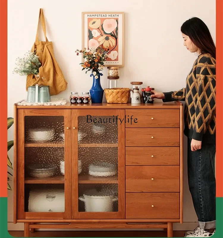 

01 **All solid wood dining side cabinet Nordic modern simple entrance storage storage cabinet