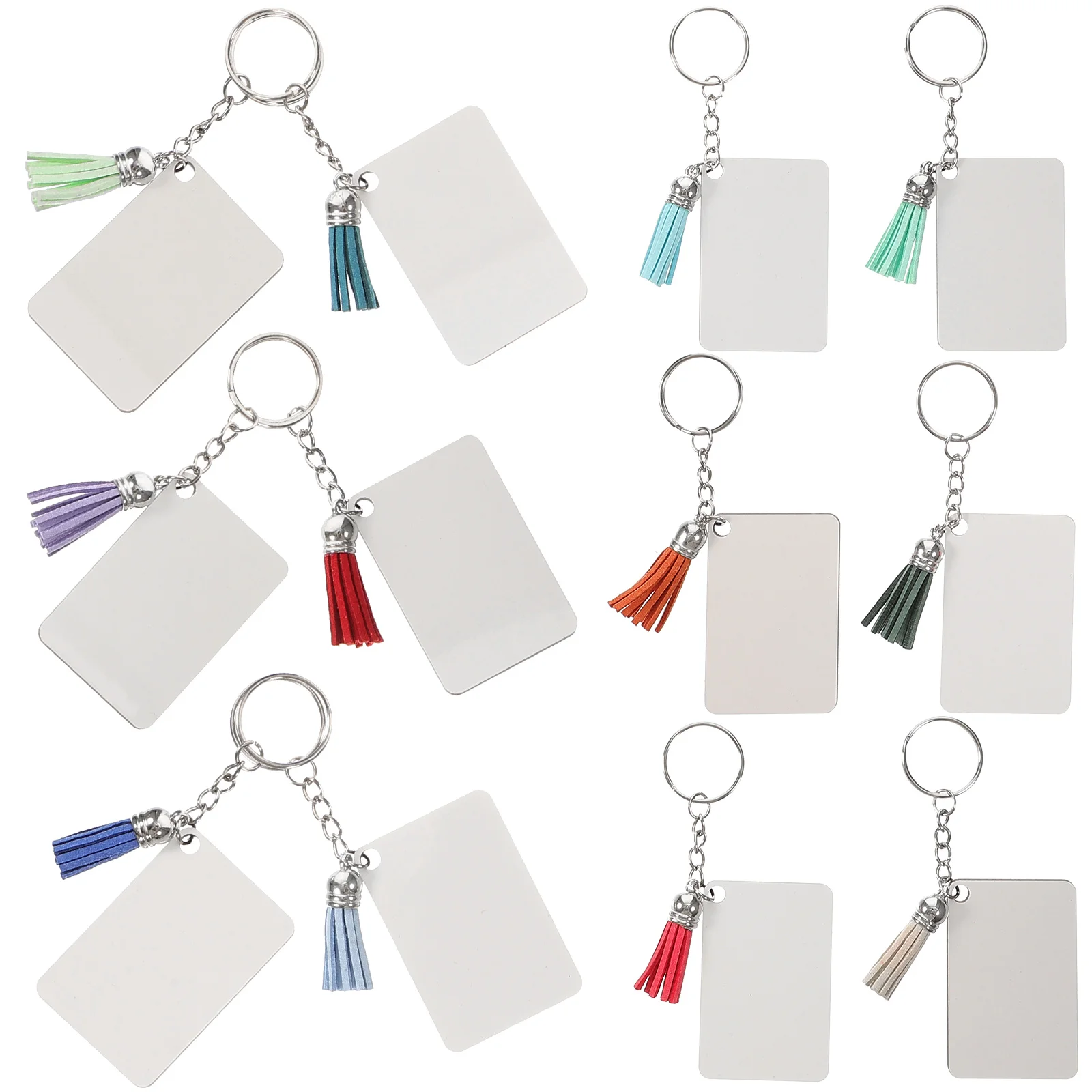 20-set handwerk sleutelhangers blanco diy kwastjes sleutelhanger materiaal voor sublimatie ambachten warmteoverdracht hanger decoratief