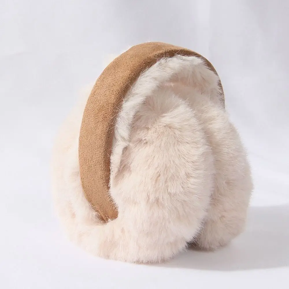 Penutup telinga earmuff mewah, Suede lucu penutup telinga penghangat telinga musim dingin dapat dilipat penutup telinga ski