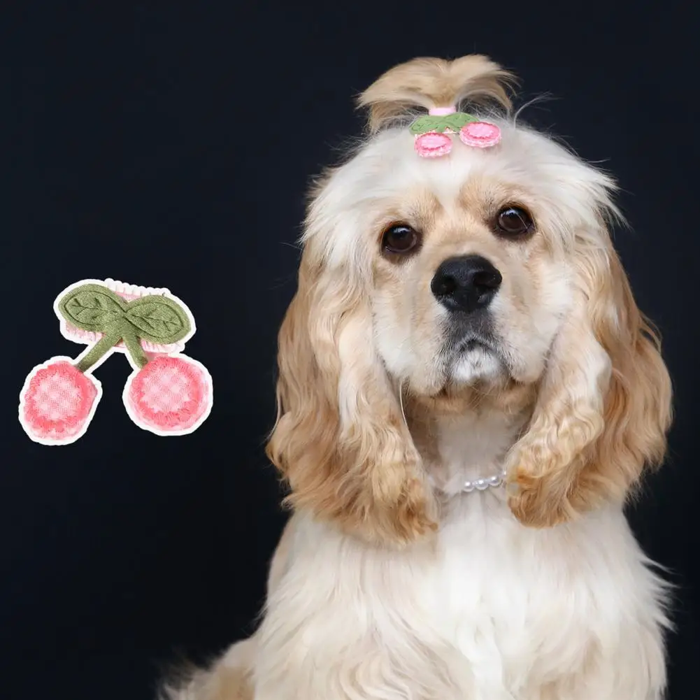 

3Pcs Pet Hair Clips Strawberry Cherry Bow Hairpin Small Puppy Cat Hair Clip Pet Hair Accessories Dog Grooming Accessories