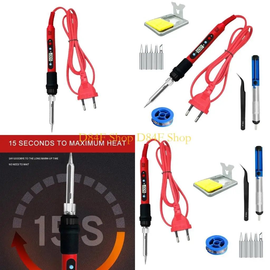 

D84F Soldering Iron LCD Digital Soldering Pen Ceramic Heaters 180°C-500°C Adjustable Temperature Soldering