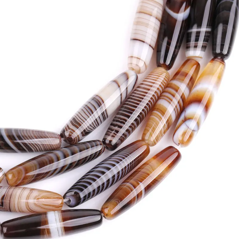 Natural Botswana Onyx sardonyx Agates Stone Beads DIY Rice Tube Loose Spacer Beads For Jewelry Making Strand 15 Inch Wholesale !