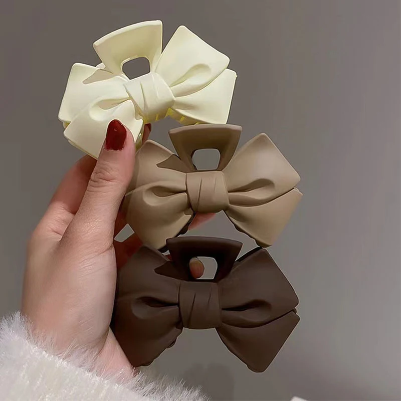 

Simple Acrylic Hair Clip Women's New Hair Clip Colorful Frosted Bow Shark Clip Fashionable Cute Daily Hundred Hair Accessories