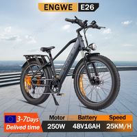 ENGWE E26 E-bike 250W Motor 48V16AH Lithium Battery Hydraulic Brake Electric Bicycle 26*4-in Fat Tire Aldult Snow Electric Bike