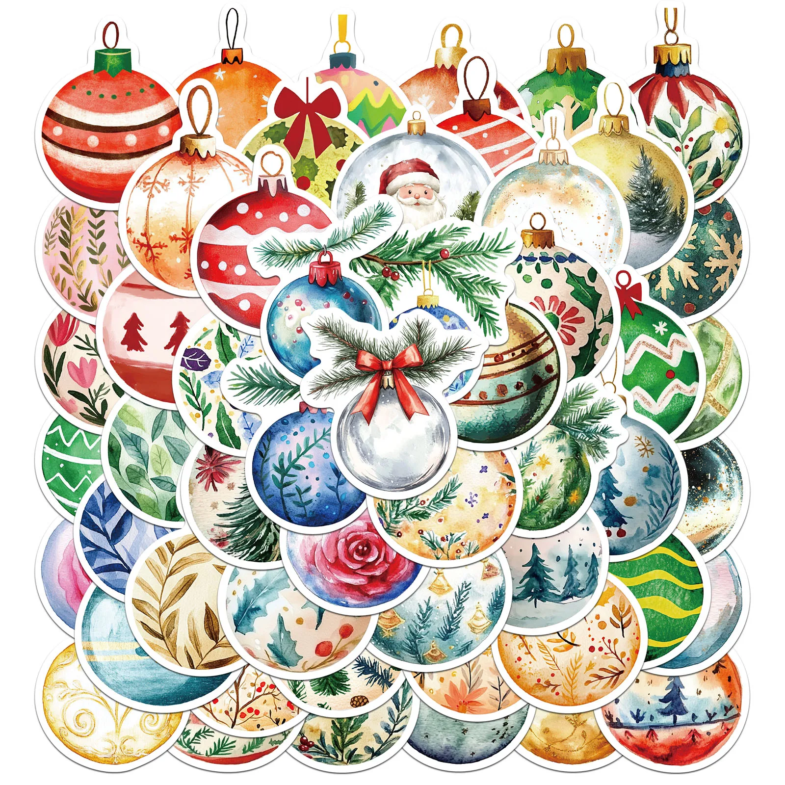 56 個クリスマスボールステッカー絶妙なハンドヘルドアカウント材料電話ケースラップトップスーツケース水カップ防水ステッカー