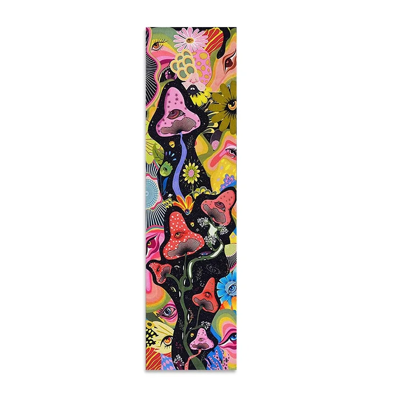 Arazzo di funghi psichedelici appeso a parete Hippie arazzi di fiori colorati Magic Abstract Wall Hanging per la decorazione domestica Wall Art